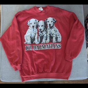 Vintage 101 Dalmatians Red Crewneck
